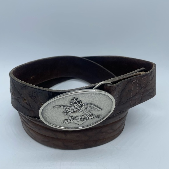 Vintage Anheuser Busch Leather Belt - Picture 1 of 4